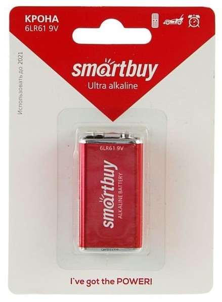 Элемент питания Smartbuy 6LR61/1B (Крона)